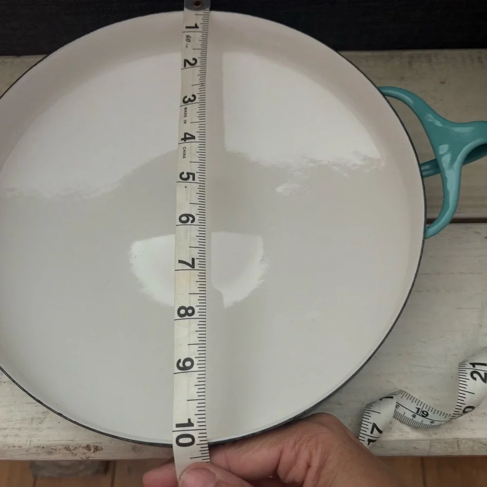 Dansk Turquoise Blue Enamel Paella Pan 13.25” Vintage MCM Kobenstyle Denmark